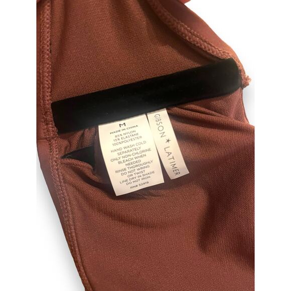 Gibson Latimer Bandeau Grommet Bikini Swim Top | Sz M, Bronze Brown - Picture 6 of 6